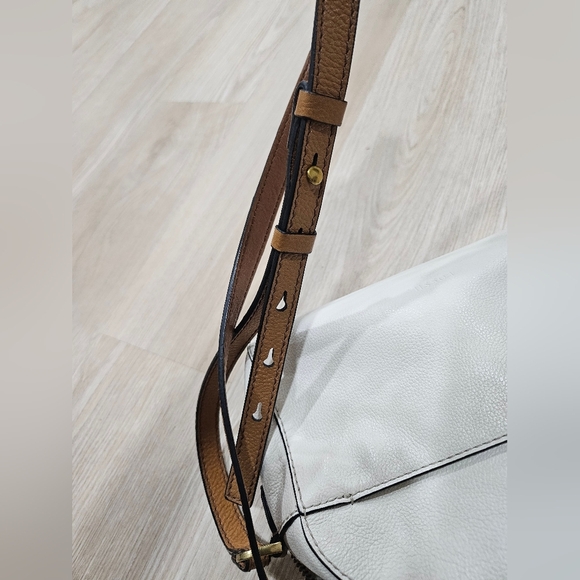 FOSSIL WHITE TAN TAUPE CROSSBODY LEATHER  BAG - Picture 11 of 11